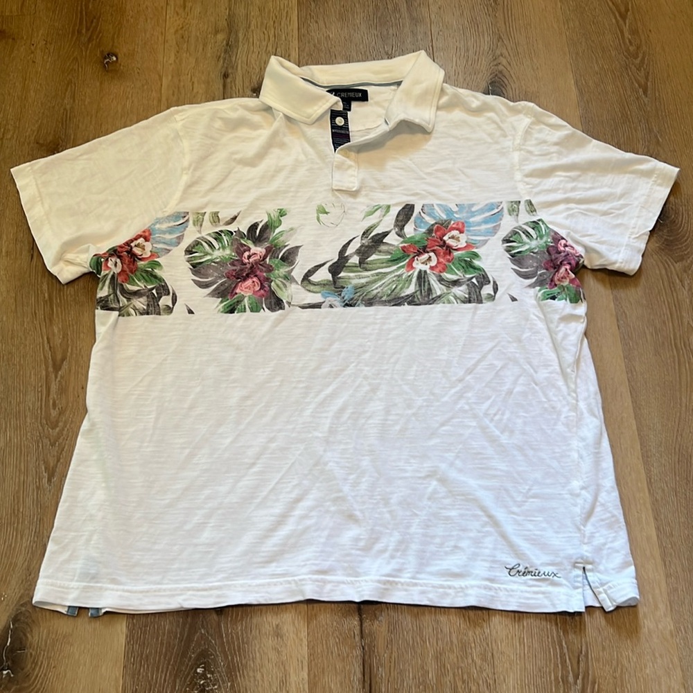 Cremieux Cotton Floral print Polo XL ( fits more like L)